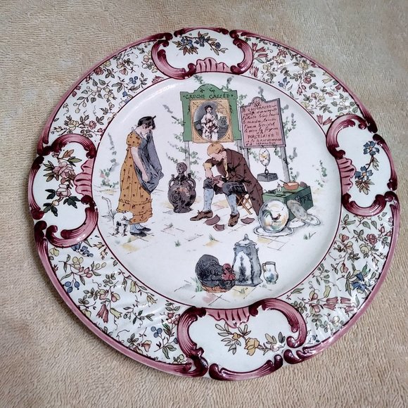 Antique SARREGUEMINES Wall Plate From France - Picture 1 of 4